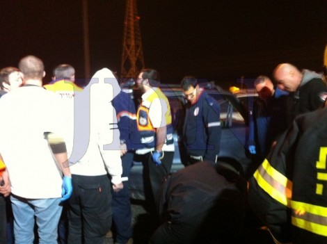 תאונה במחסום 443  צילום סוכנות הידיעות 24 (2)