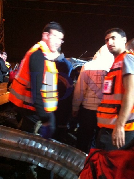 תאונה במחסום 443  צילום סוכנות הידיעות 24 (9)
