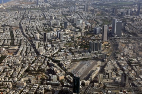 An ariel view of the Tel Aviv-Yafo central city