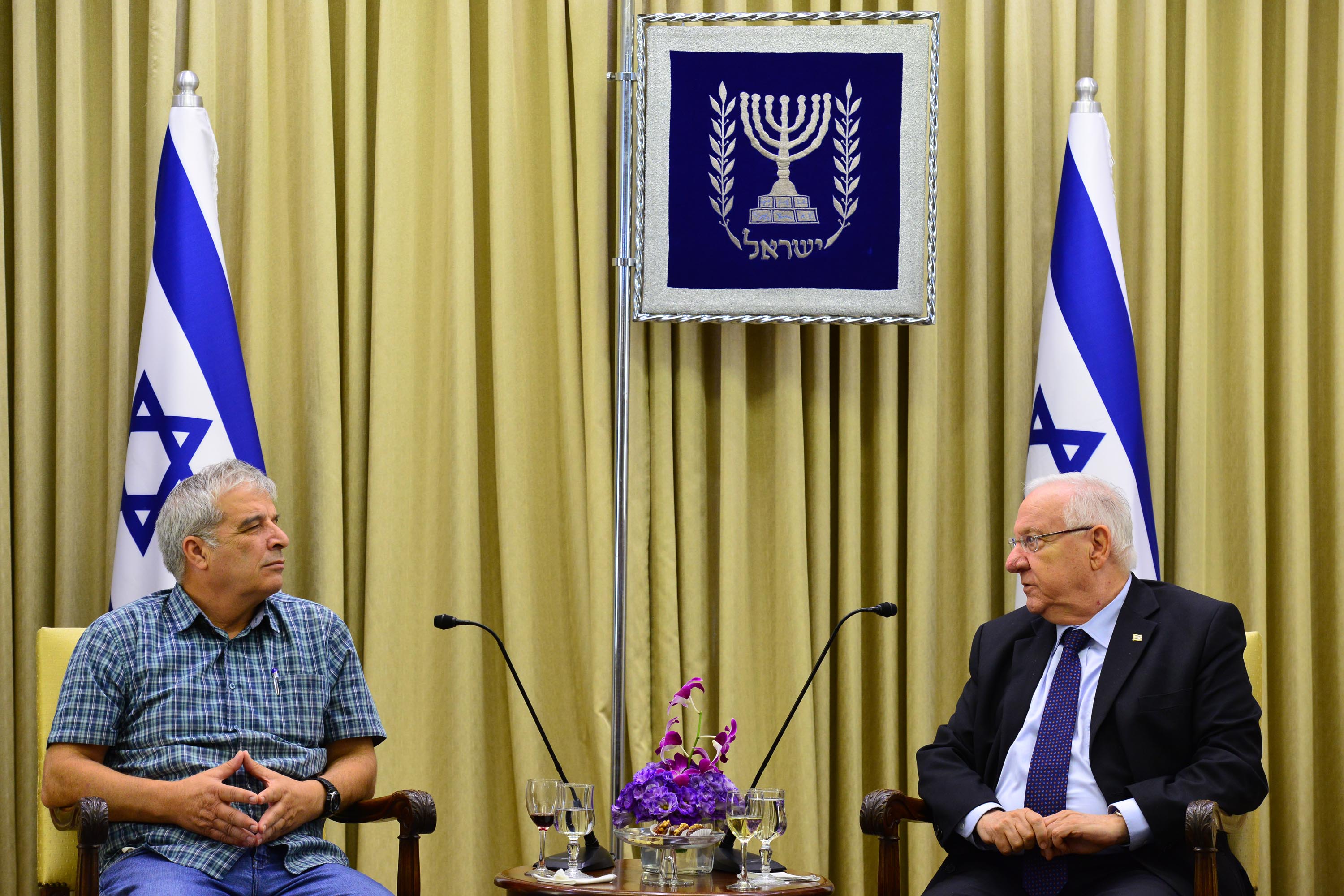 נשיא המדינה רובי ריבלין עם ראשי הרשויות של יישובי יהודה ושומרון (3)
