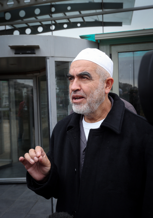 Sheikh Raed Salah, leader of the northern branch of the Islamic Movement in Israel, speaks to press following the Security Council's decision to outlaw the movement. November 17, 2015. Photo by Basel Awidat/Flash90 *** Local Caption *** ????? ???? ?????? ?? ?????? ???????? ???? ???? ????? ?????? ???????? ???? ???? ????