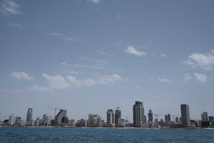 The Tel Aviv skyline as seen from the sea, on April 30, 2016. Photo by Tomer Neuberg/Flash90 *** Local Caption *** ?? ??? ?? ?????? ?? ???? ???