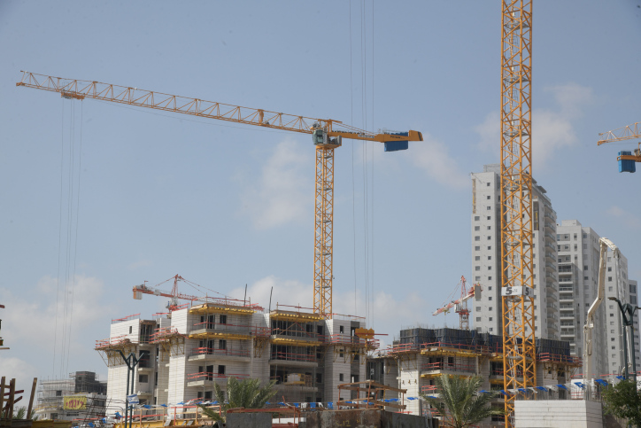 A construction site of new residential buildings in the costal city of Netanya