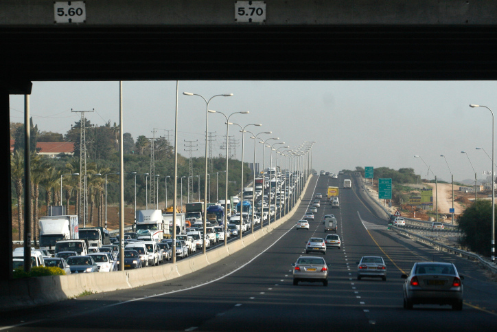 Traffic jam on Highway 2