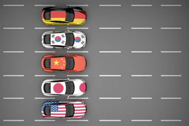 Group,Of,Cars,Painted,In,The,Flag,Of,The,Country
