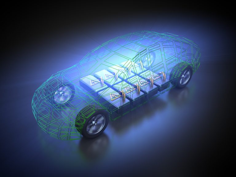 3d,Rendering:,Electric,Vehicle,In,Motion,With,Open,Carbody,With