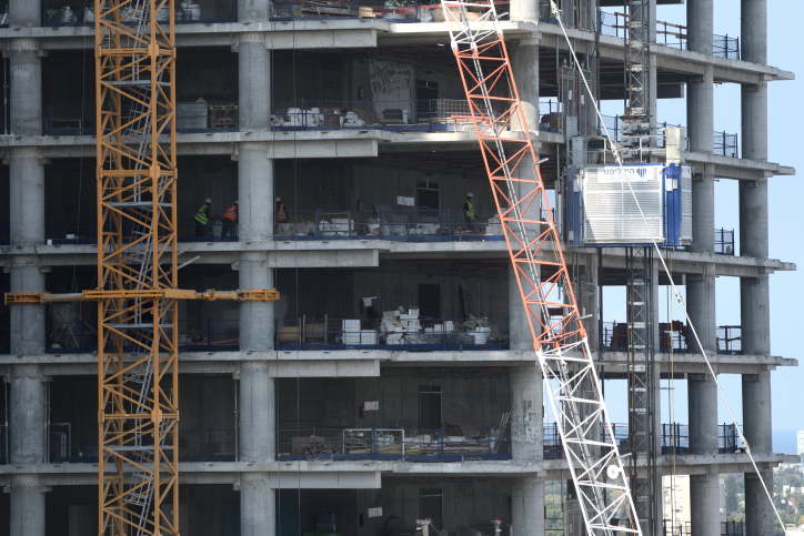 A construction site in the financial district in Bnei-Brak