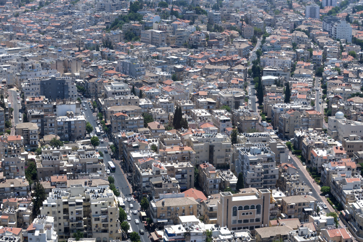 A bird's-eye view of the city of Bnei Brak