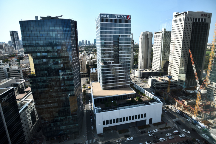 A general view of the financial district in Bnei-Brak