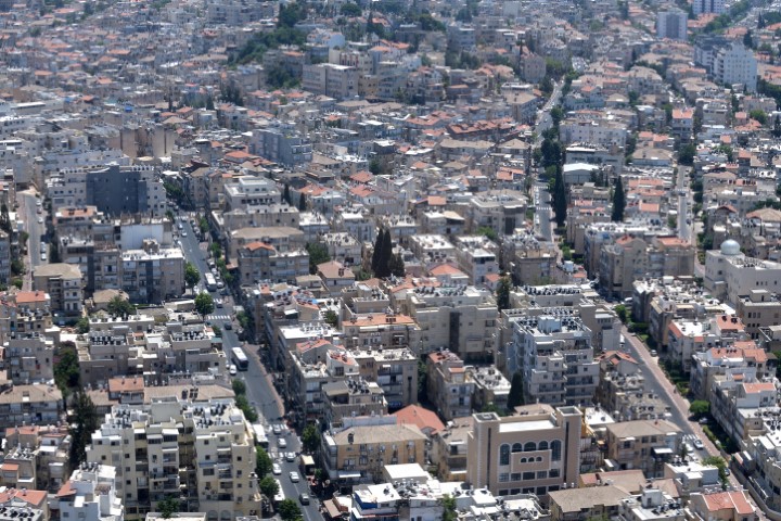 A bird's-eye view of the city of Bnei Brak