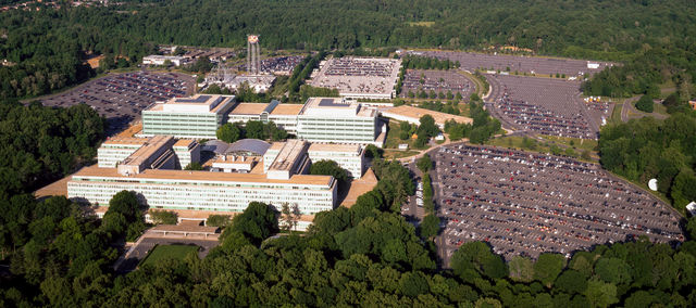 Aerial view of the Central Intelligence Agency headquarters