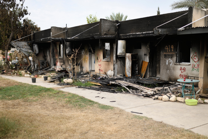 The aftermath of Hamas attack on kibbutz Kfar Aza