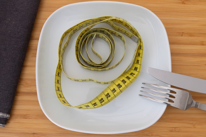 tape measure on a plate