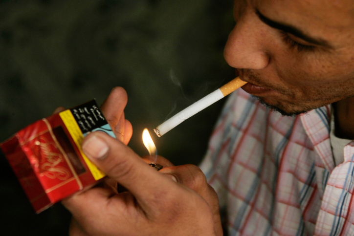 Palestinians smoking