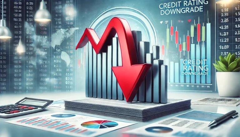 DALL·E 2025-03-25 22.48.32 - A professional news-style illustration symbolizing a credit rating downgrade