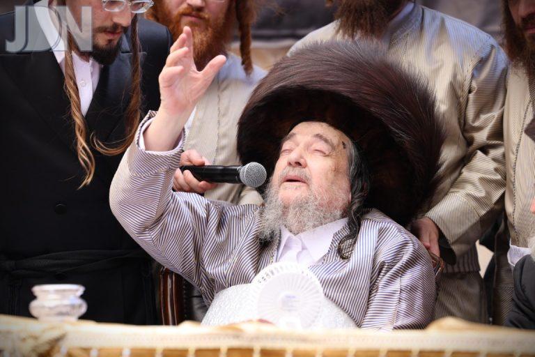 משתה היין אצל הרב יעקב מאיר שכטער צילום דוד ארזנ