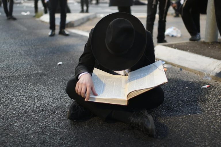 Ultra Orthodox Jewish men protest against recruitement bill