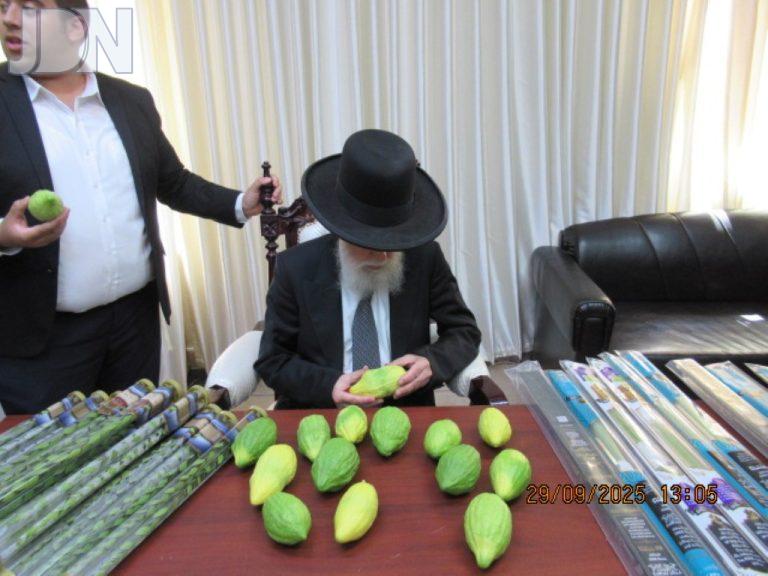 ר' אליהו טופיק ראש ישיבות 'באר יהודה' בבחירת ד' מינים בעשי''ת (2)