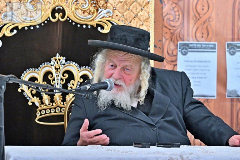 המקובל רבי אביש ציינוירט בשיחת חיזוק לכבוד ימי השובבי''ם בבית מדרש חקל יצחק ספינקא בבית שמש צילום יהושע ( (13)